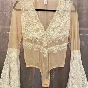 NEVER WORN Vintage Victoria's Secret Dream Angels Mesh&Chantilly Lace Bodysuit